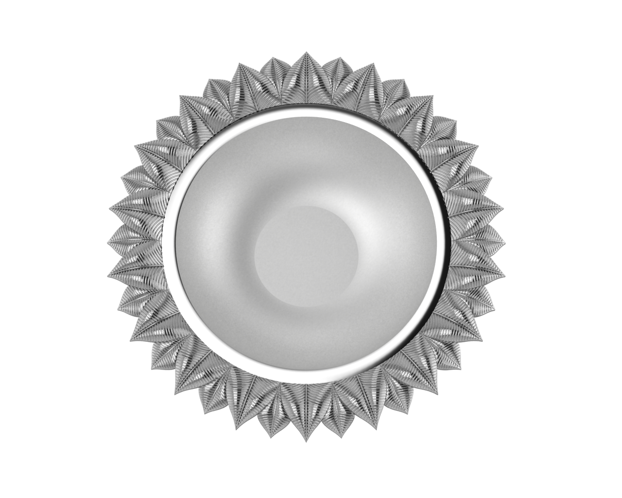 Silver Plated Lotus Round Diya For Pooja By Isvara