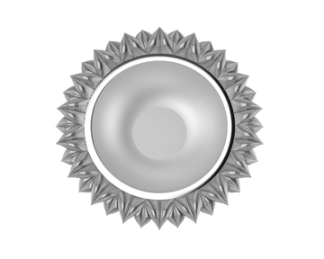 Silver Plated Lotus Round Diya For Pooja By Isvara