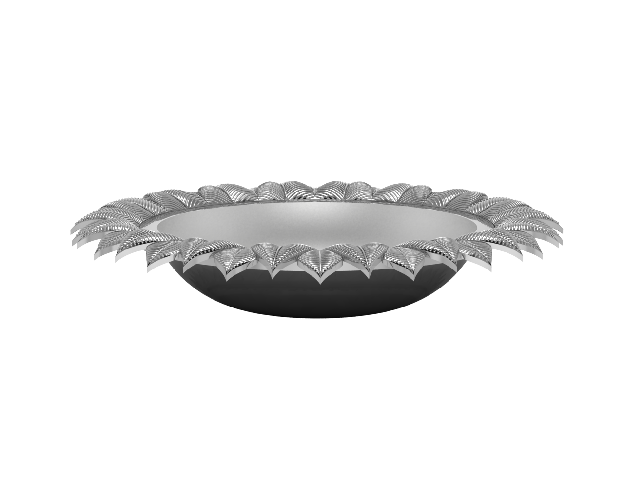 Silver Plated Lotus Round Diya For Pooja By Isvara
