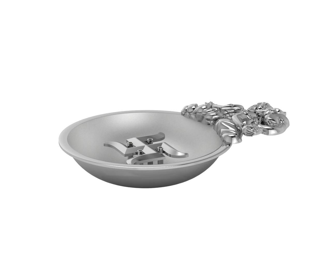 Sterling Silver Ganesh Laxmi Swastik Round Diya & Agarbatti Holder Set By Isvara