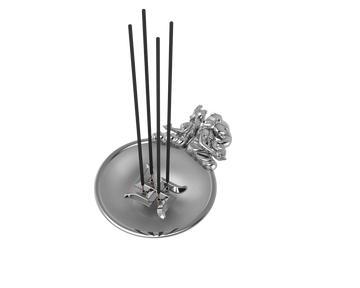 Sterling Silver Ganesh Laxmi Round Swastik Agarbatti Holder By Isvara Holders