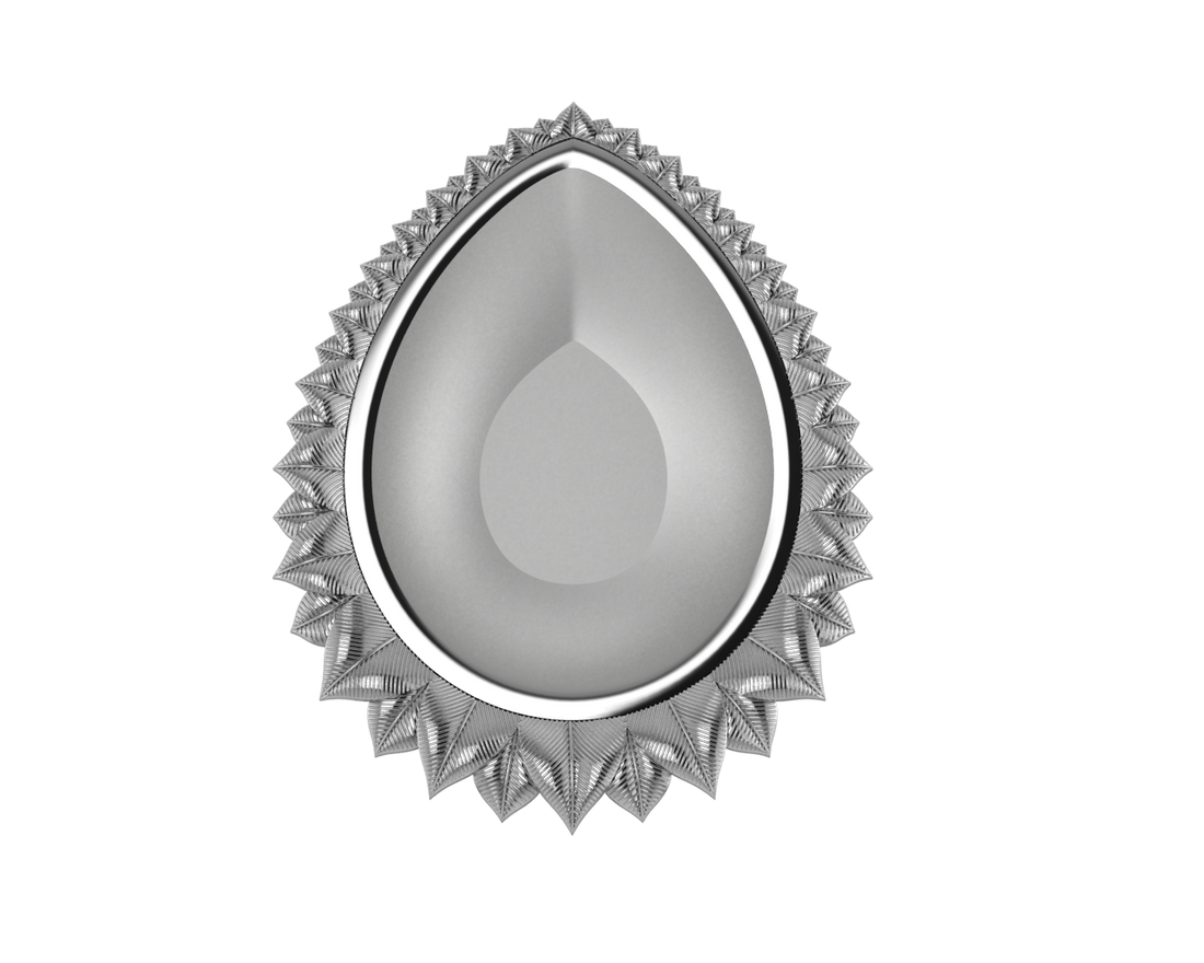 Silver Plated Lotus Pear Diya For Pooja By Isvara