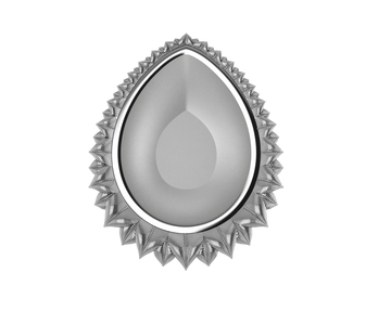 Silver Plated Lotus Pear Diya For Pooja By Isvara