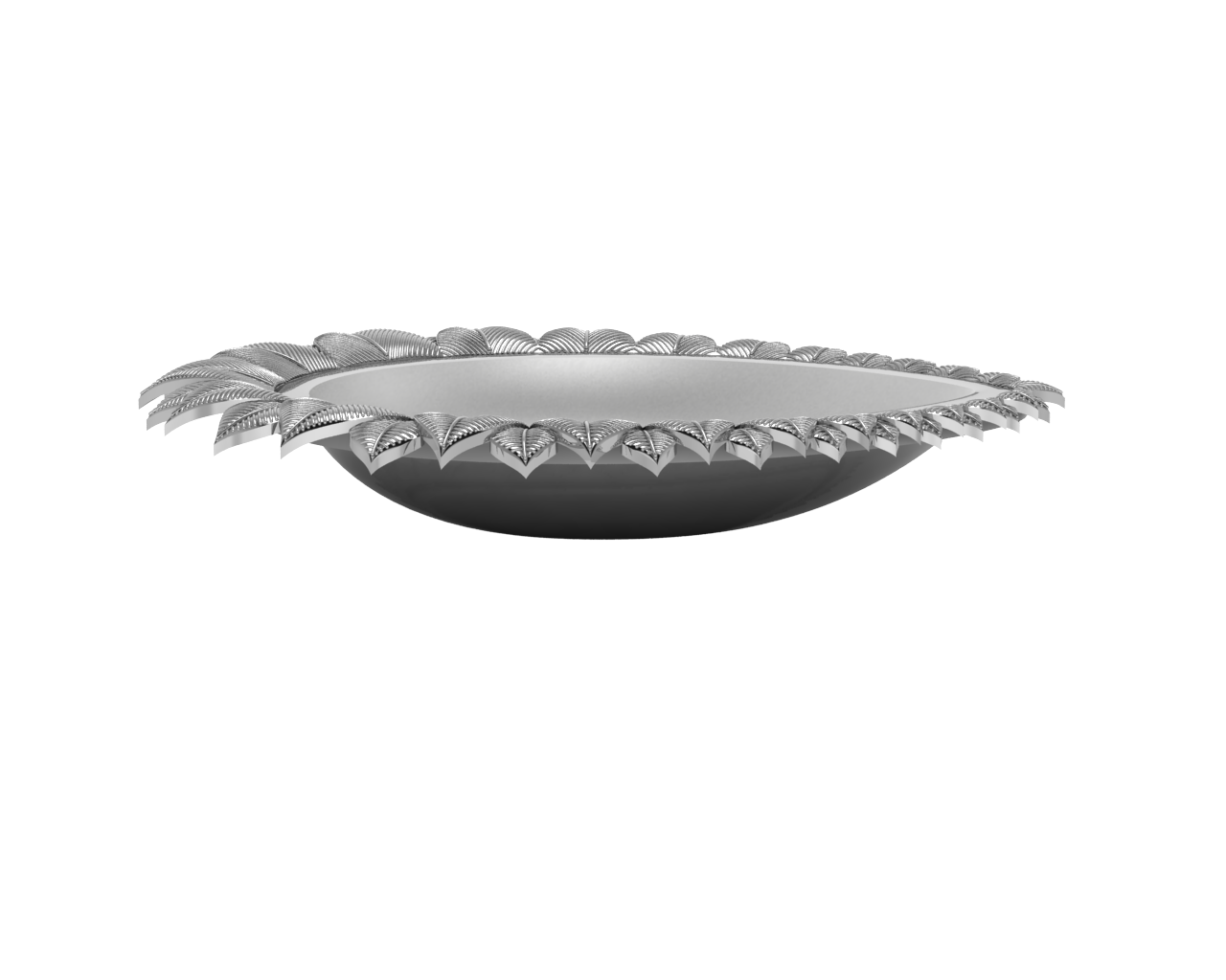 Silver Plated Lotus Pear Diya For Pooja By Isvara