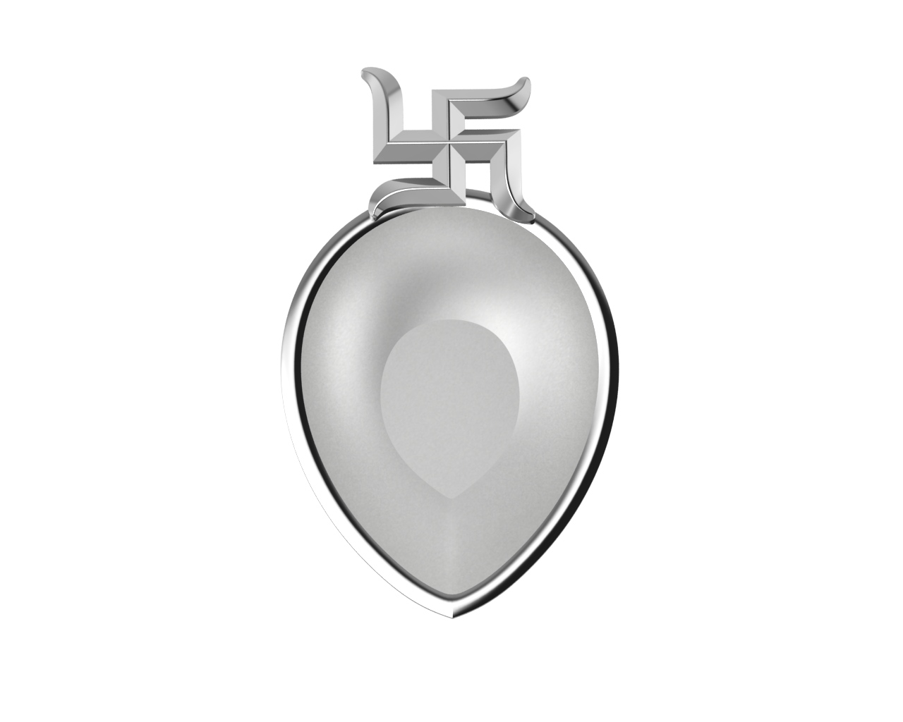 Sterling Silver Diya For Pooja - Swastik Motif Pear By Isvara Diyas