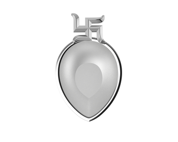 Sterling Silver Diya For Pooja - Swastik Motif Pear By Isvara Diyas