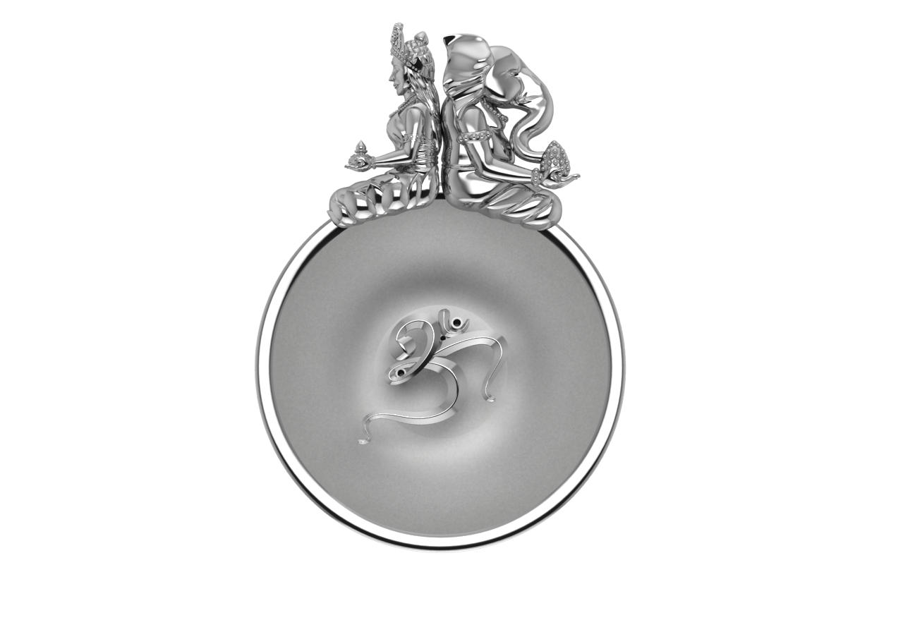 Sterling Silver Ganesh Laxmi Round Om Agarbatti Holder By Isvara Holders