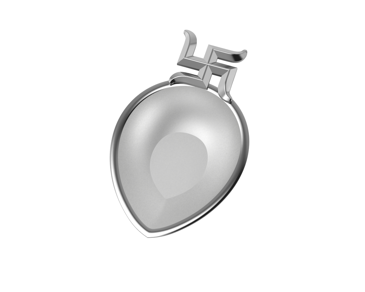 Sterling Silver Diya For Pooja - Swastik Motif Pear By Isvara Diyas