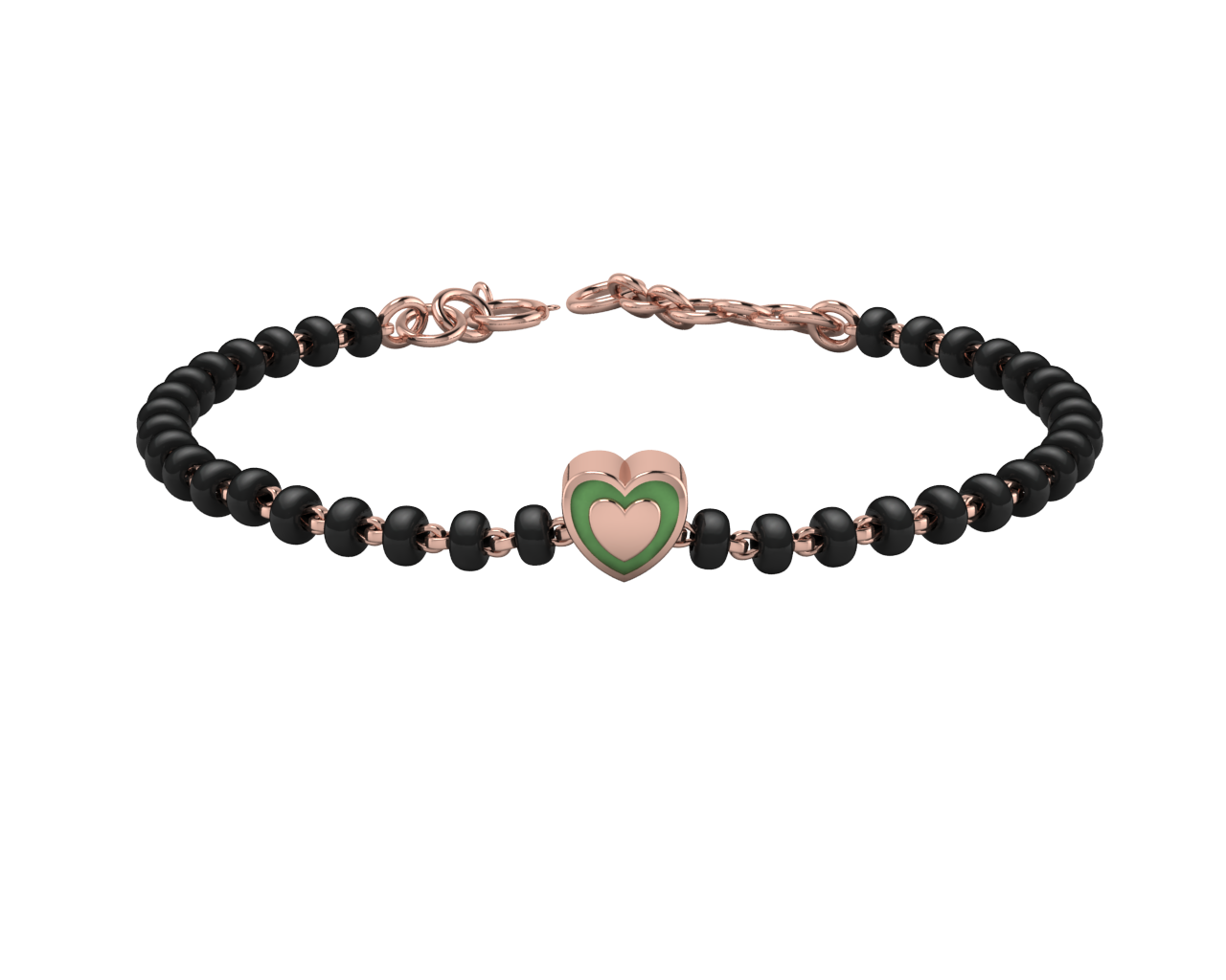 Sterling Silver Single Kube Nazariya For Baby & Child With Heart Babykubes- 18Kt Pink Gold Plated 4