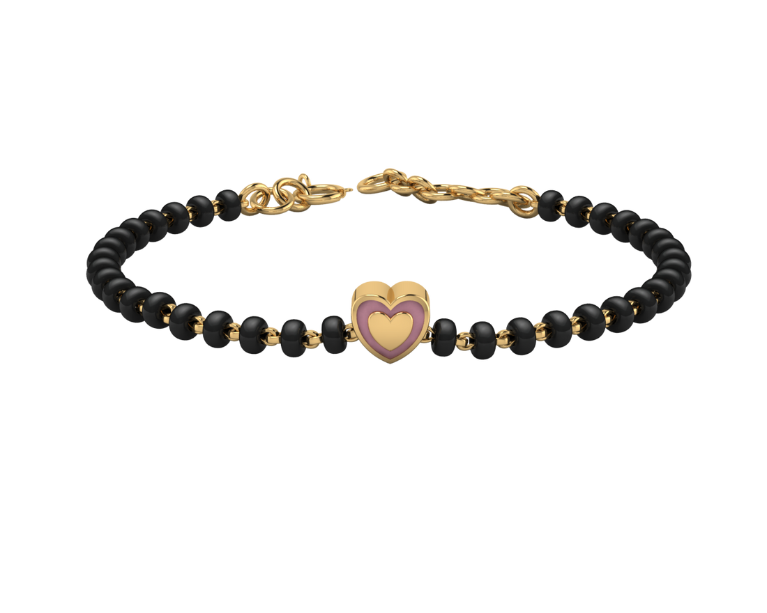 Sterling Silver Single Kube Nazariya For Baby & Child With Heart Babykubes-18Kt Gold Plated 4 / Blue