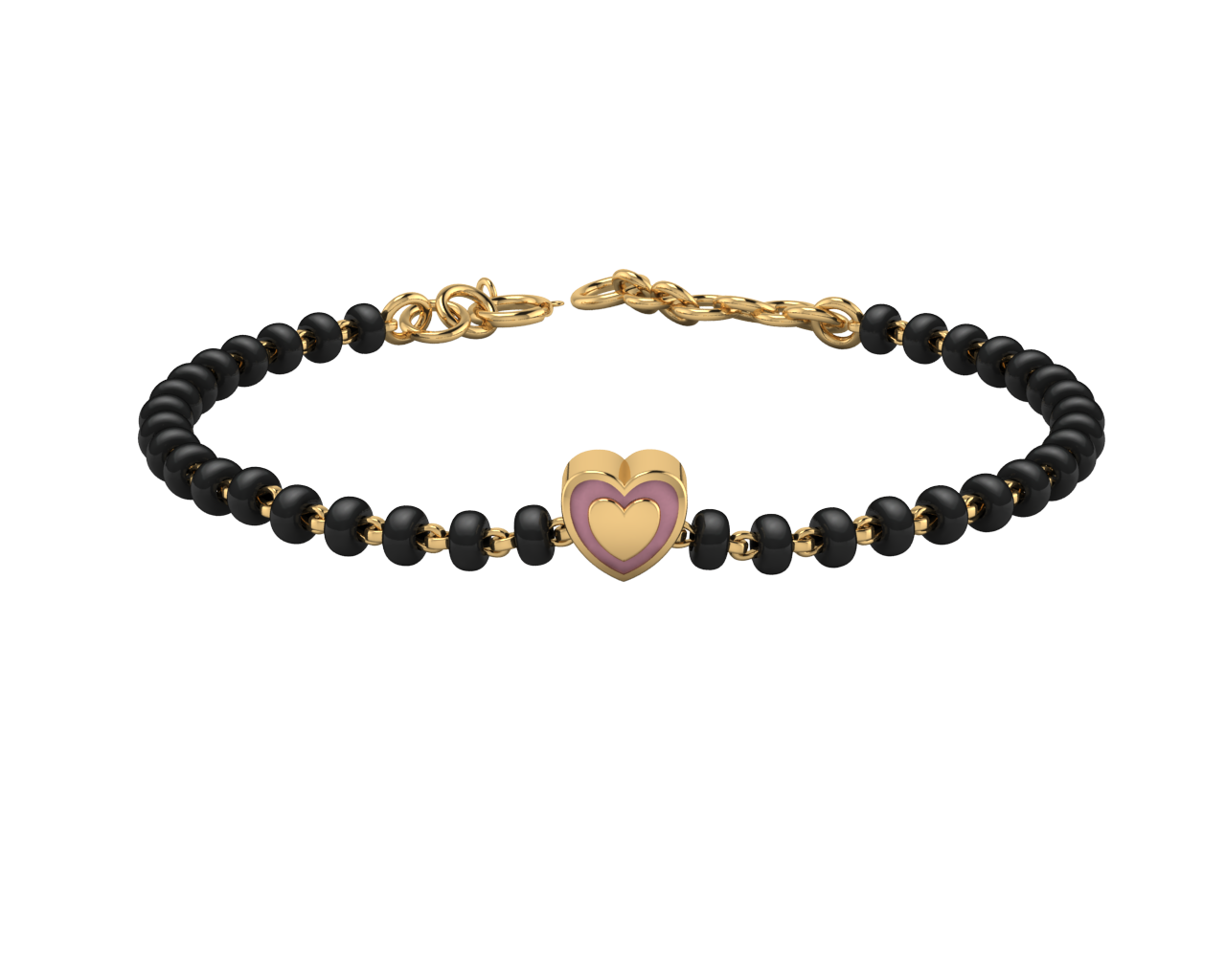Sterling Silver Single Kube Nazariya For Baby & Child With Heart Babykubes-18Kt Gold Plated 4 / Pink