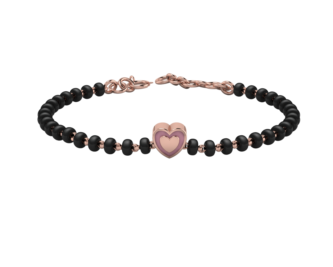 Sterling Silver Single Kube Nazariya For Baby & Child With Heart Babykubes- 18Kt Pink Gold Plated 4