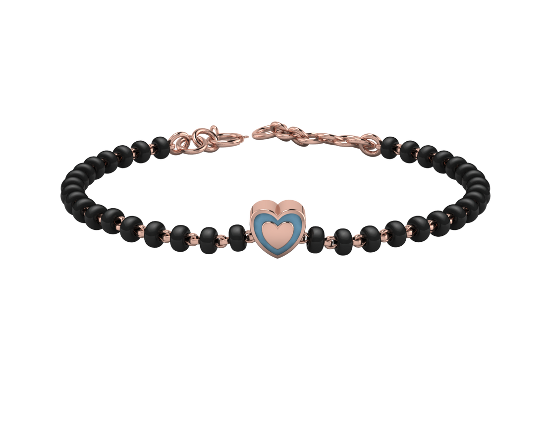 Sterling Silver Single Kube Nazariya For Baby & Child With Heart Babykubes- 18Kt Pink Gold Plated 4