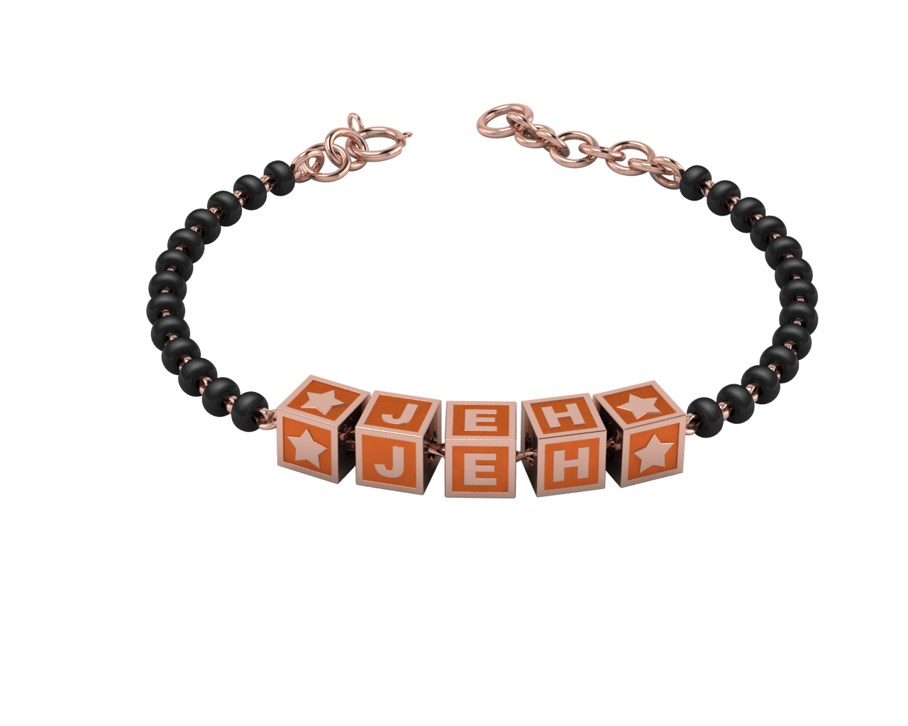 Sterling Silver Name Nazariya For Baby & Child With Square Babykubes-18Kt Pink Gold Plated