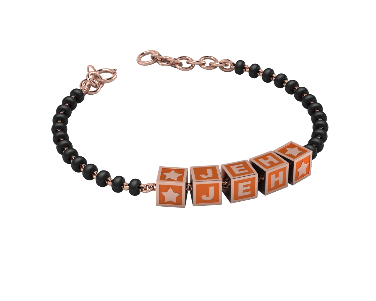 Sterling Silver Name Nazariya For Baby & Child With Square Babykubes-18Kt Pink Gold Plated 4 /