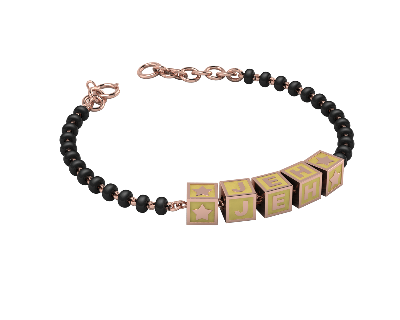 Sterling Silver Name Nazariya For Baby & Child With Square Babykubes-18Kt Pink Gold Plated 4 /