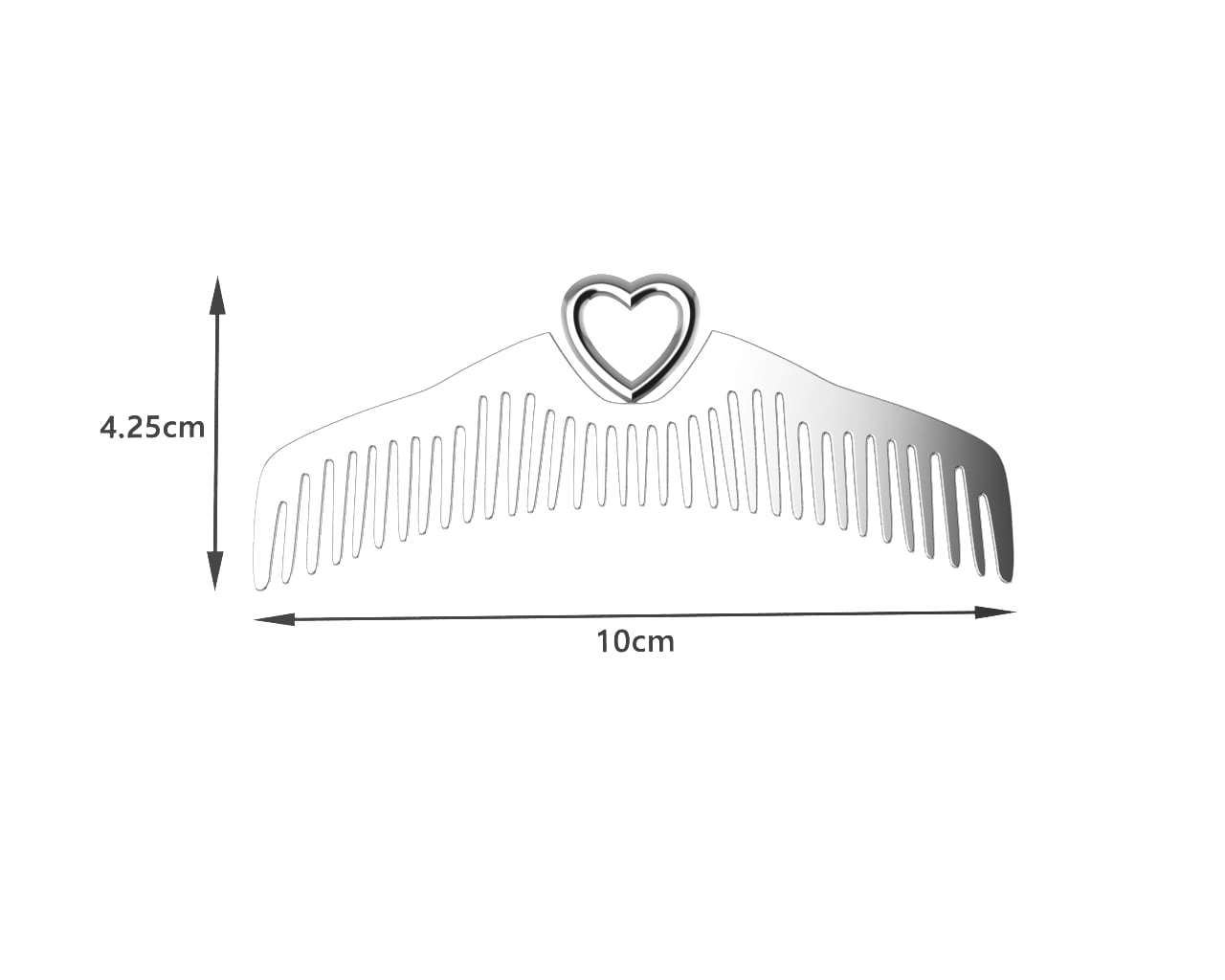 Sterling Silver Comb for Baby, Kids and Mom - Heart