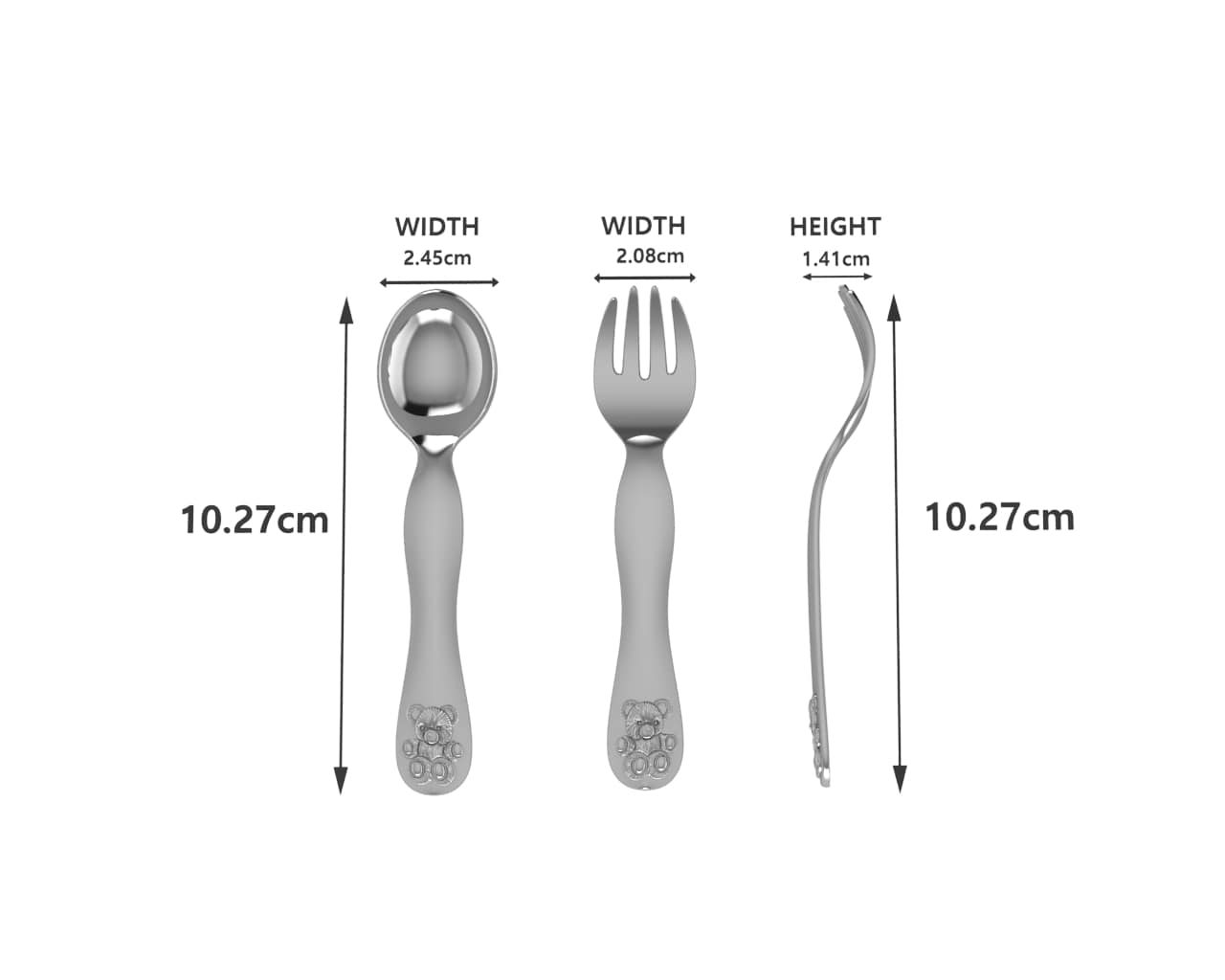 Silver Plated Spoon & Fork Set - Teddy bear
