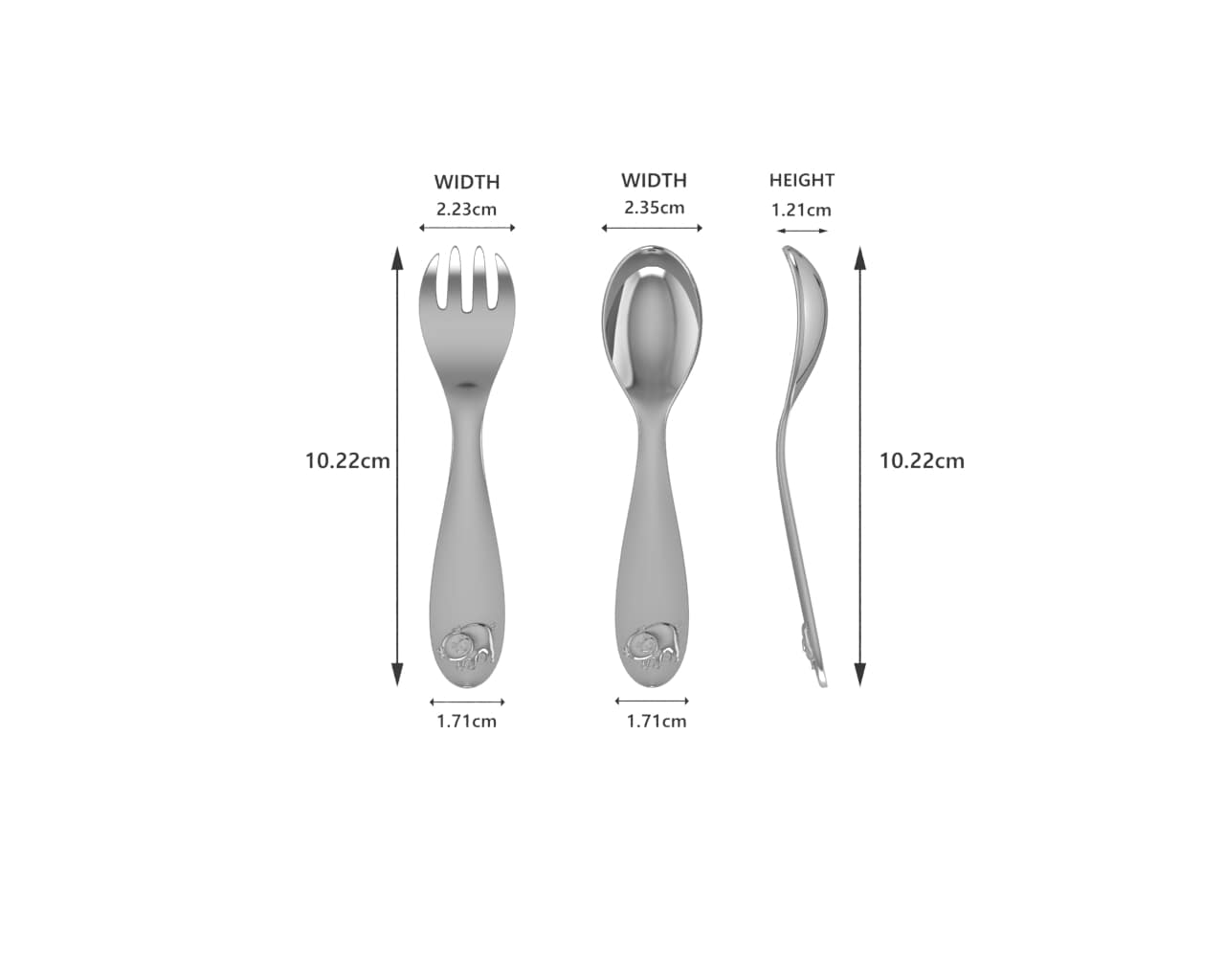 Silver Plated Baby Spoon & Fork Set - Cute Piggy