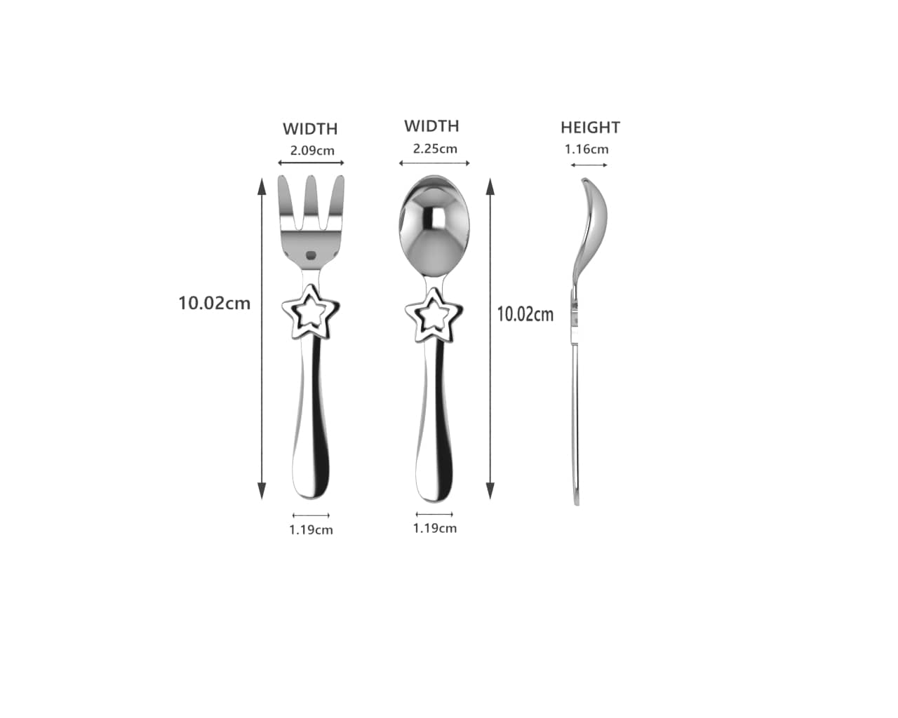 Silver Plated Baby Spoon & Fork Set - Be a Star
