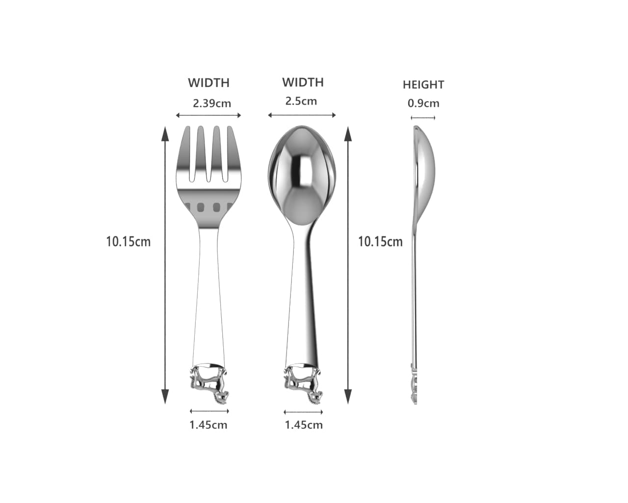 Silver Plated Baby Spoon & Fork Set - Rocking Horse