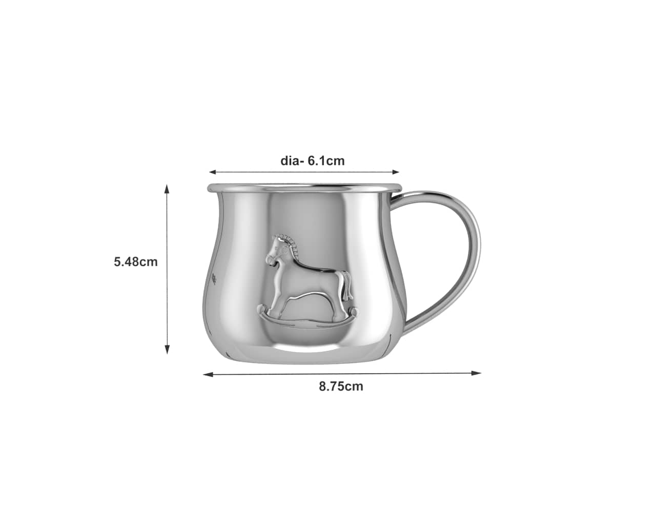 Silver Plated Baby Cup with an embossed Horse