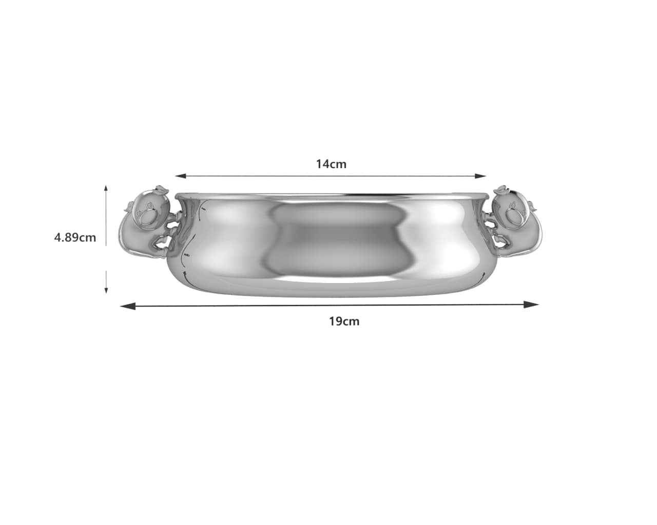 Silver Plated Bowl for Baby & Child - Piggy Handle Feeding Porringer
