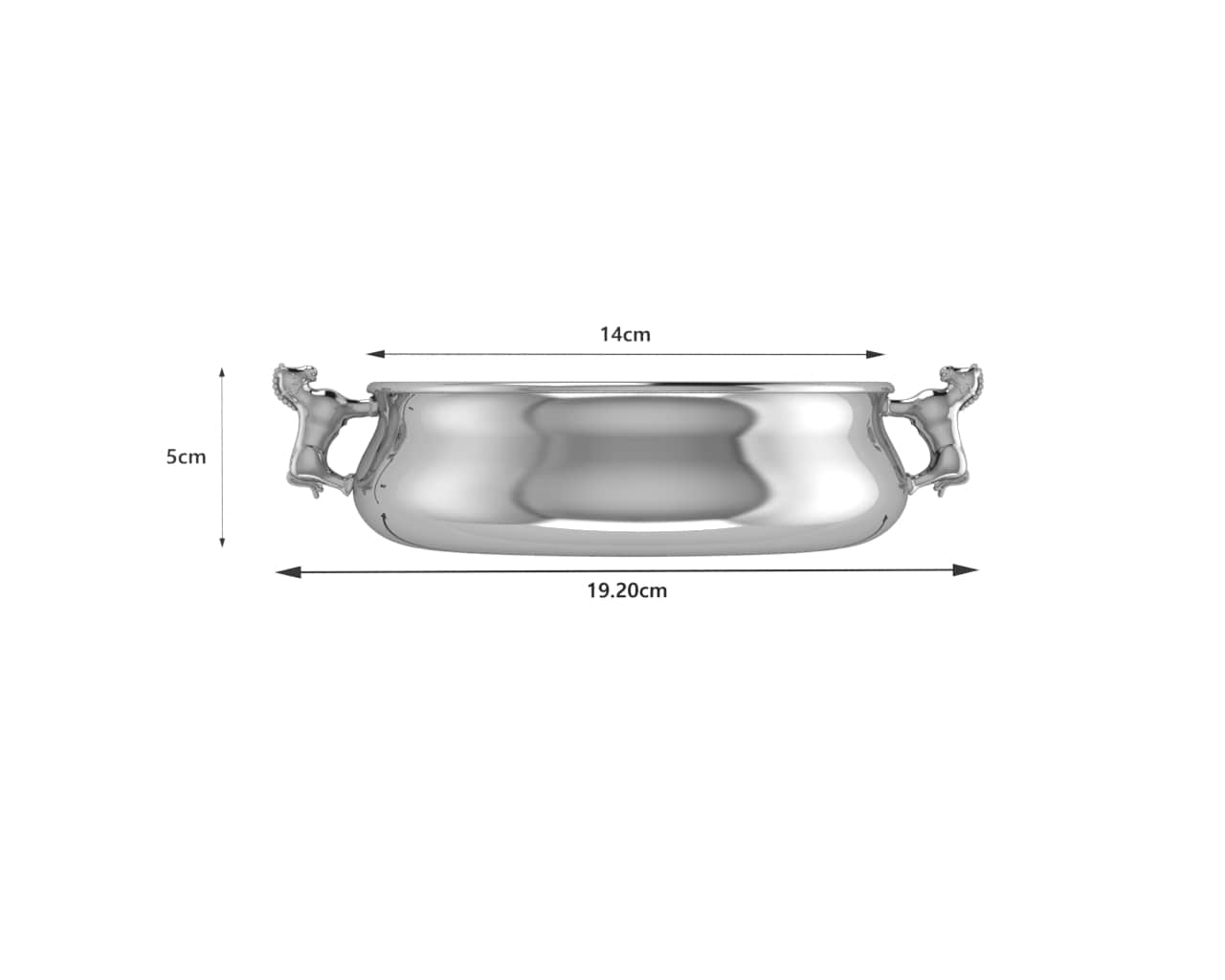 Silver Plated Bowl for Baby & Child - Horse Handle Feeding Porringer