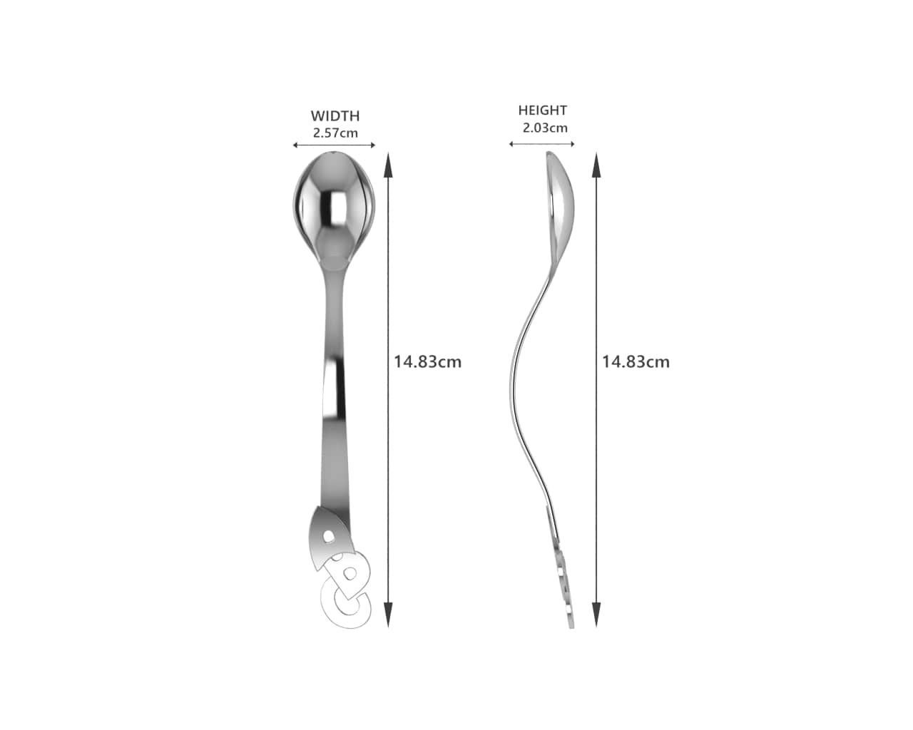 Sterling Silver Spoon for Baby and Child - Curved handle with ABC