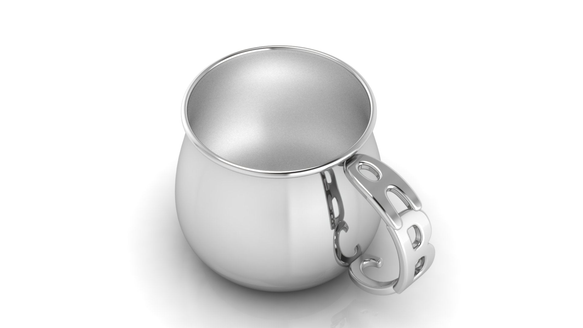 Sterling Silver Baby Cup With An Abc Handle Cups