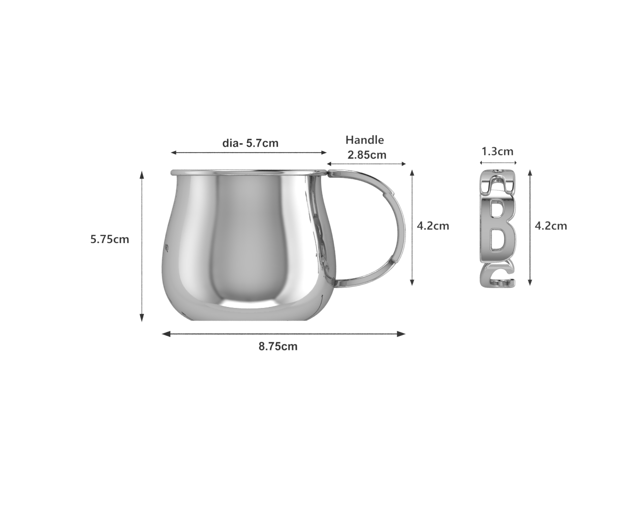 Sterling Silver Baby Cup With An Abc Handle Cups