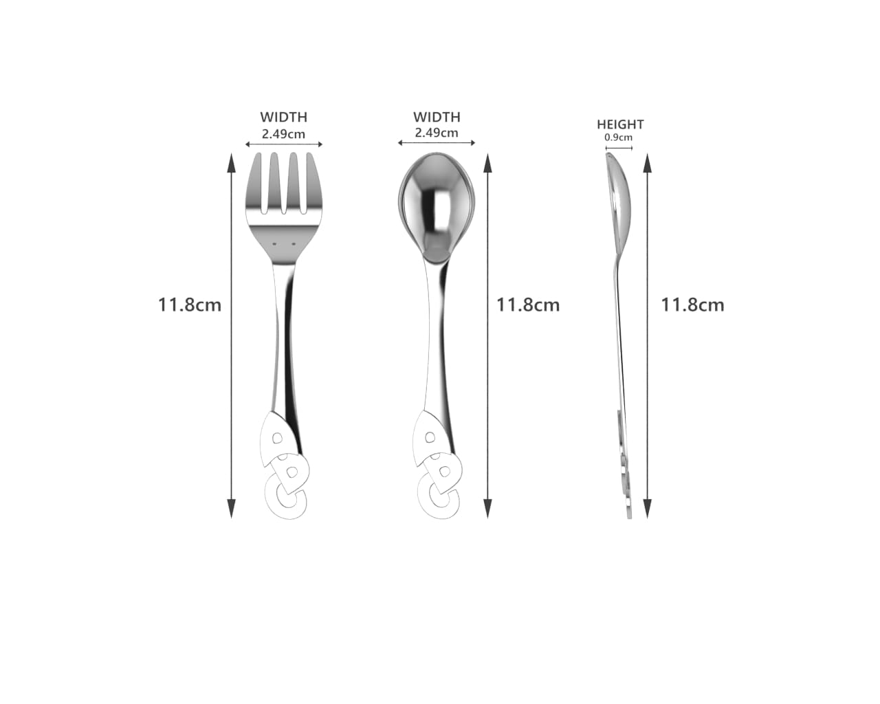 Sterling Silver Baby Spoon & Fork Set - The ABC set