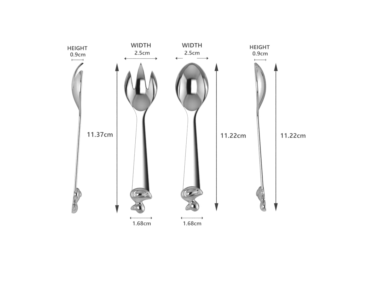 Sterling Silver Baby Spoon & Fork Set - The Duck Set