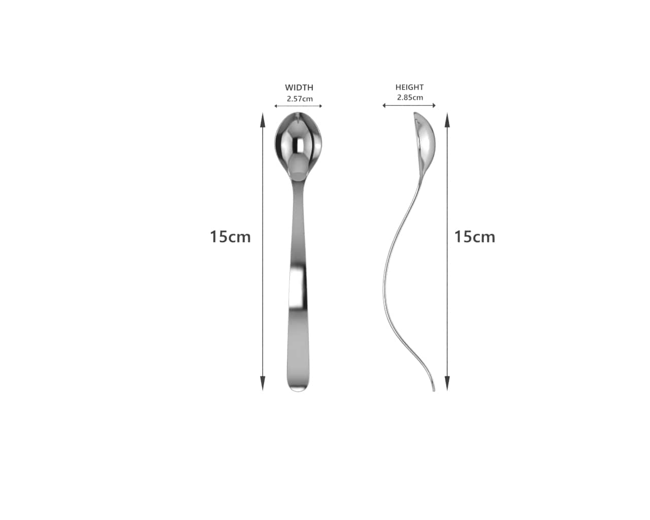 Sterling Silver Spoon for Baby and Child - Plain curved