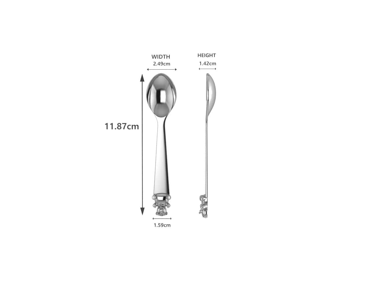 Sterling Silver Spoon for Baby and Child - Teddy