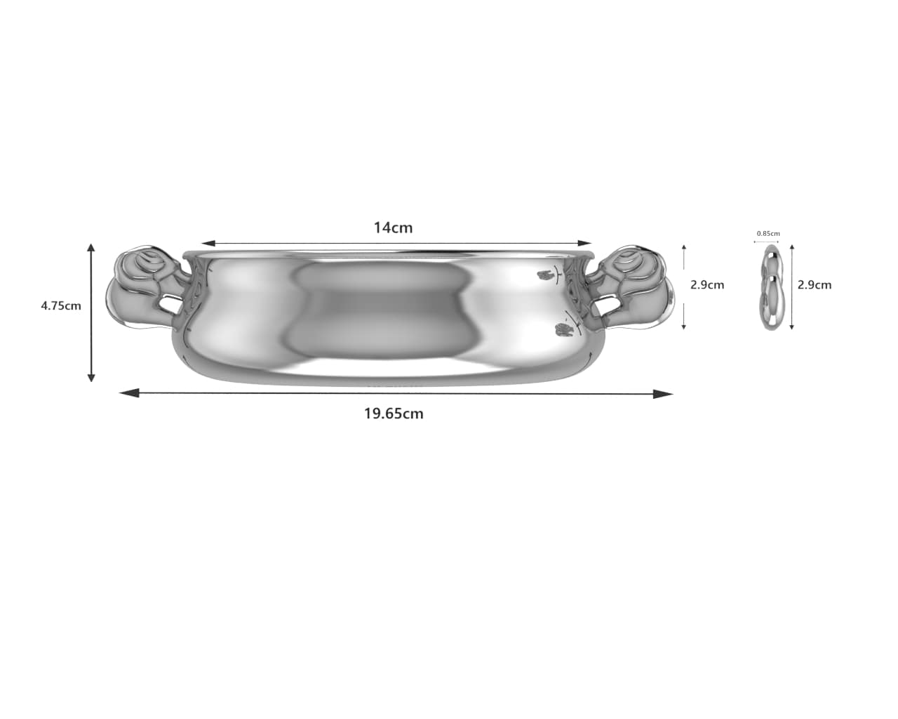 Sterling Silver Bowl for Baby and Child - Elephant Feeding Porringer