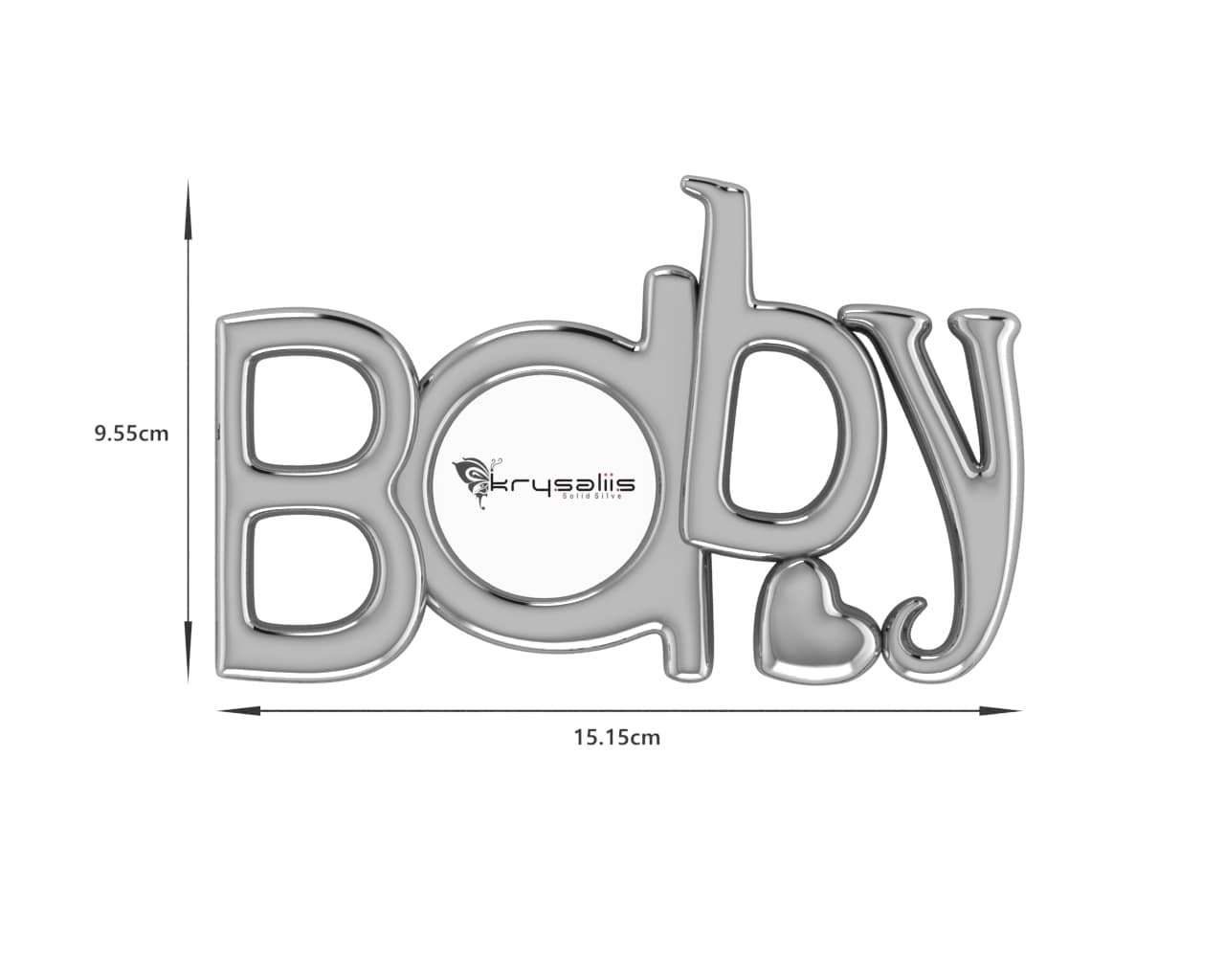 Silver Plated Photo Frame for Baby and Kids - The word BABY