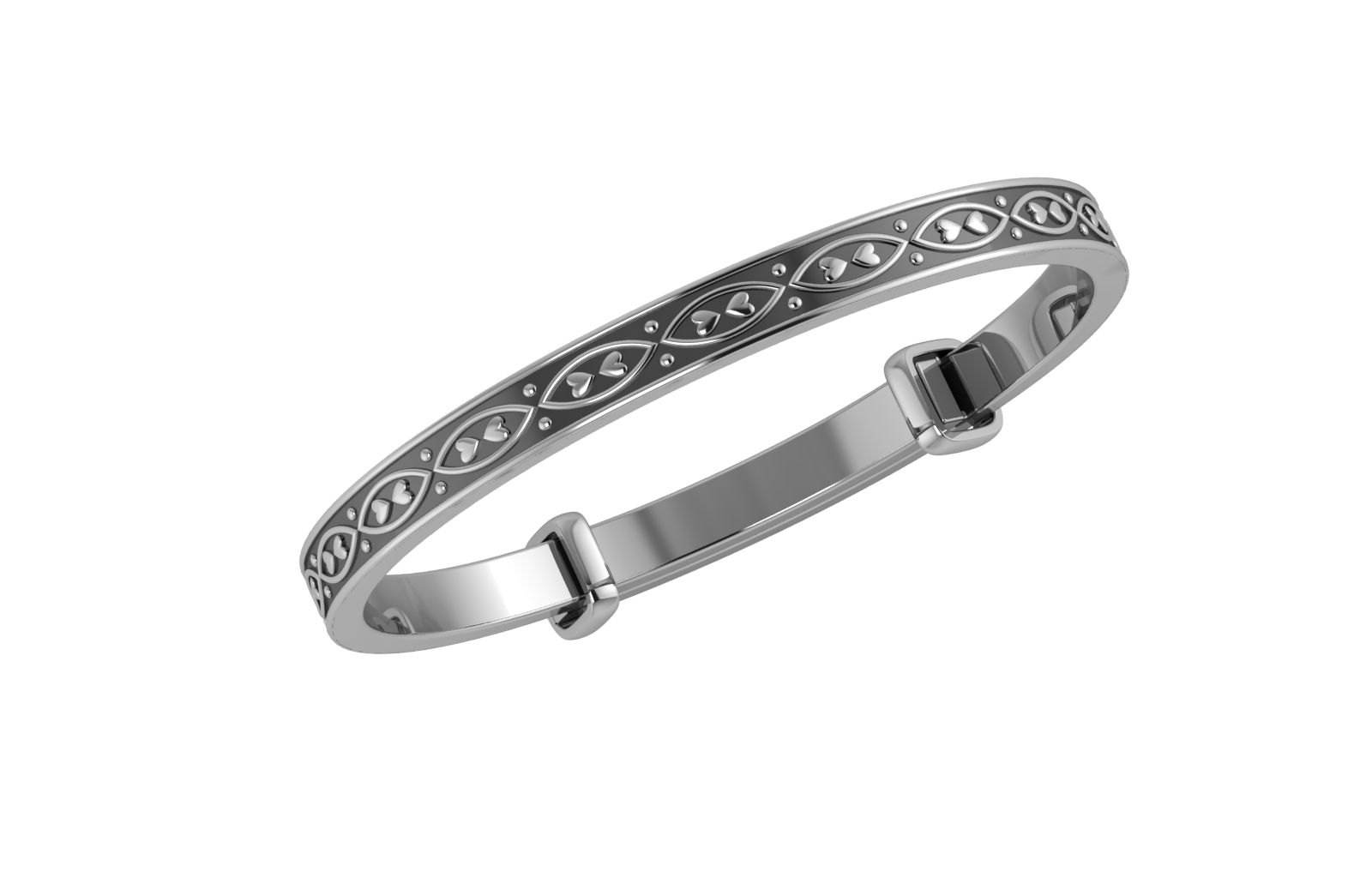 Sterling Silver Baby Bracelet Kada adjustable with oxidised design