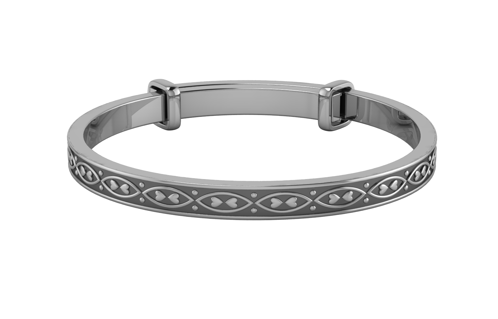 Sterling Silver Baby Bracelet Kada adjustable with oxidised design