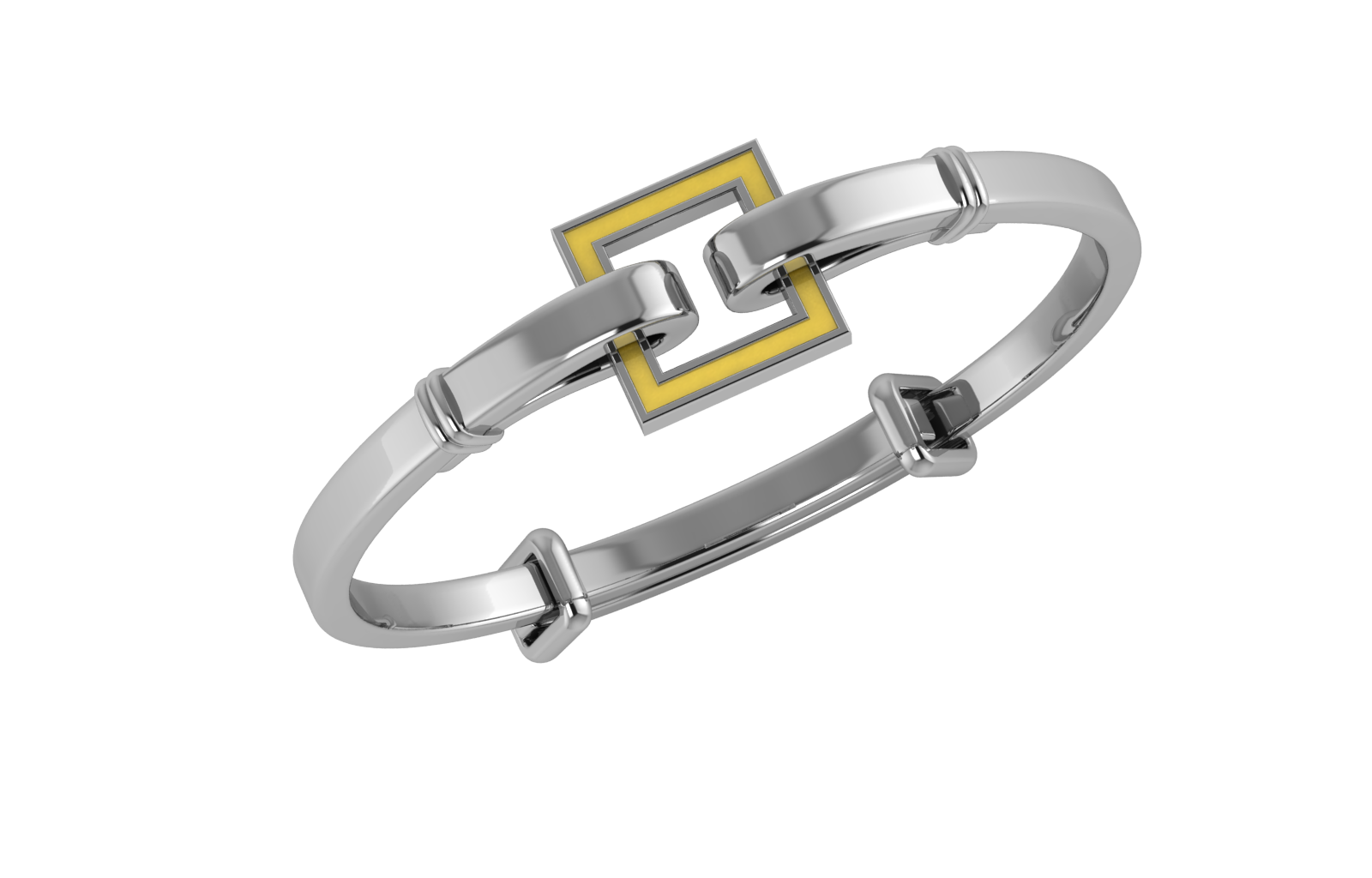 Sterling Silver Baby Bracelet Kada adjustable - " Catch a Square"