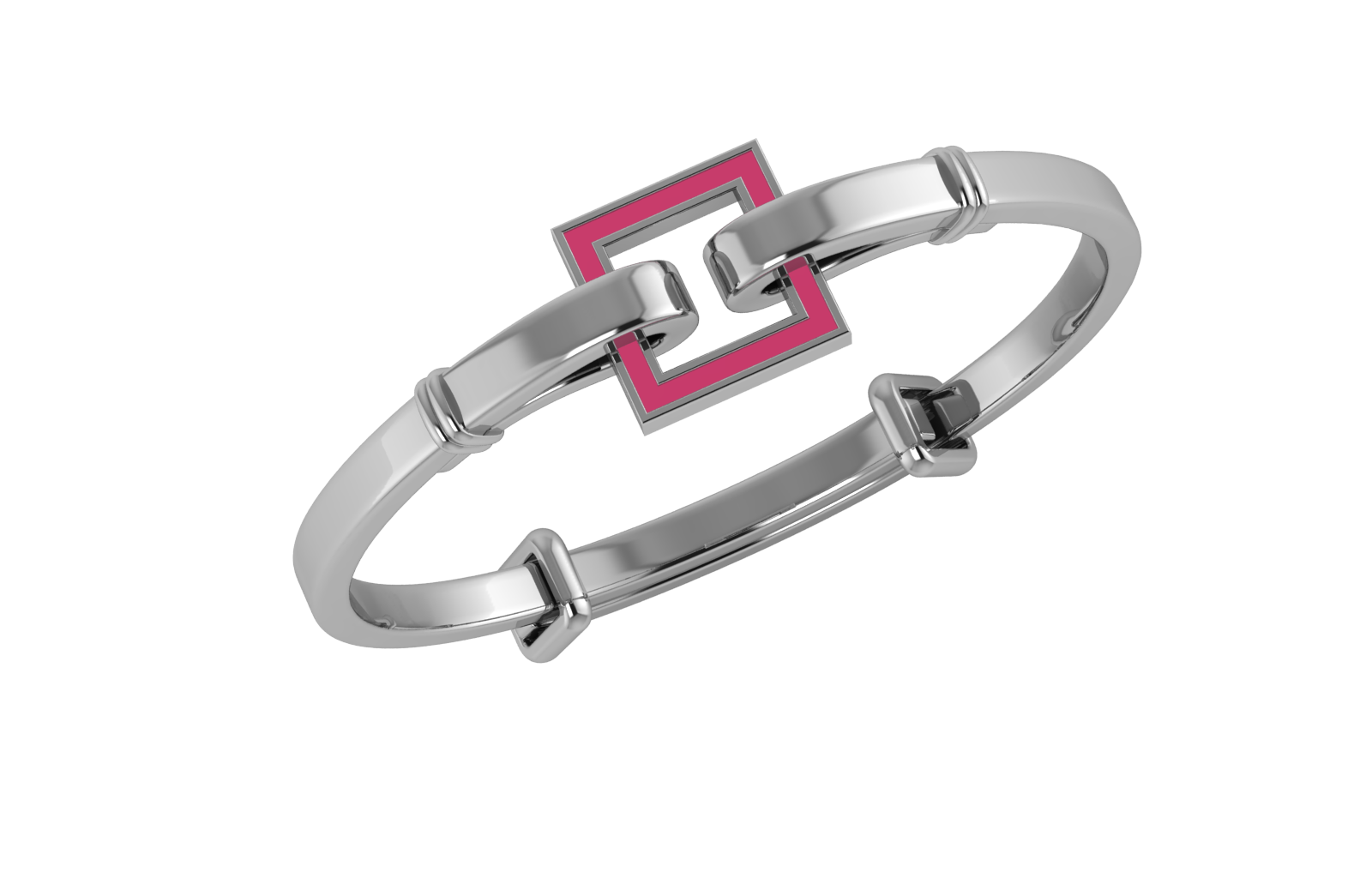 Sterling Silver Baby Bracelet Kada adjustable - " Catch a Square"