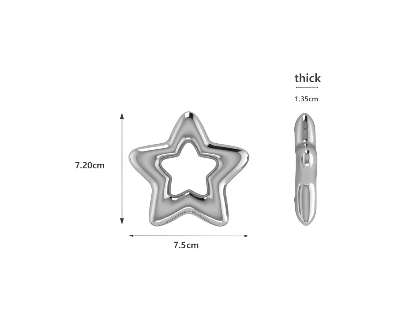 Silver Plated Star Baby Rattle