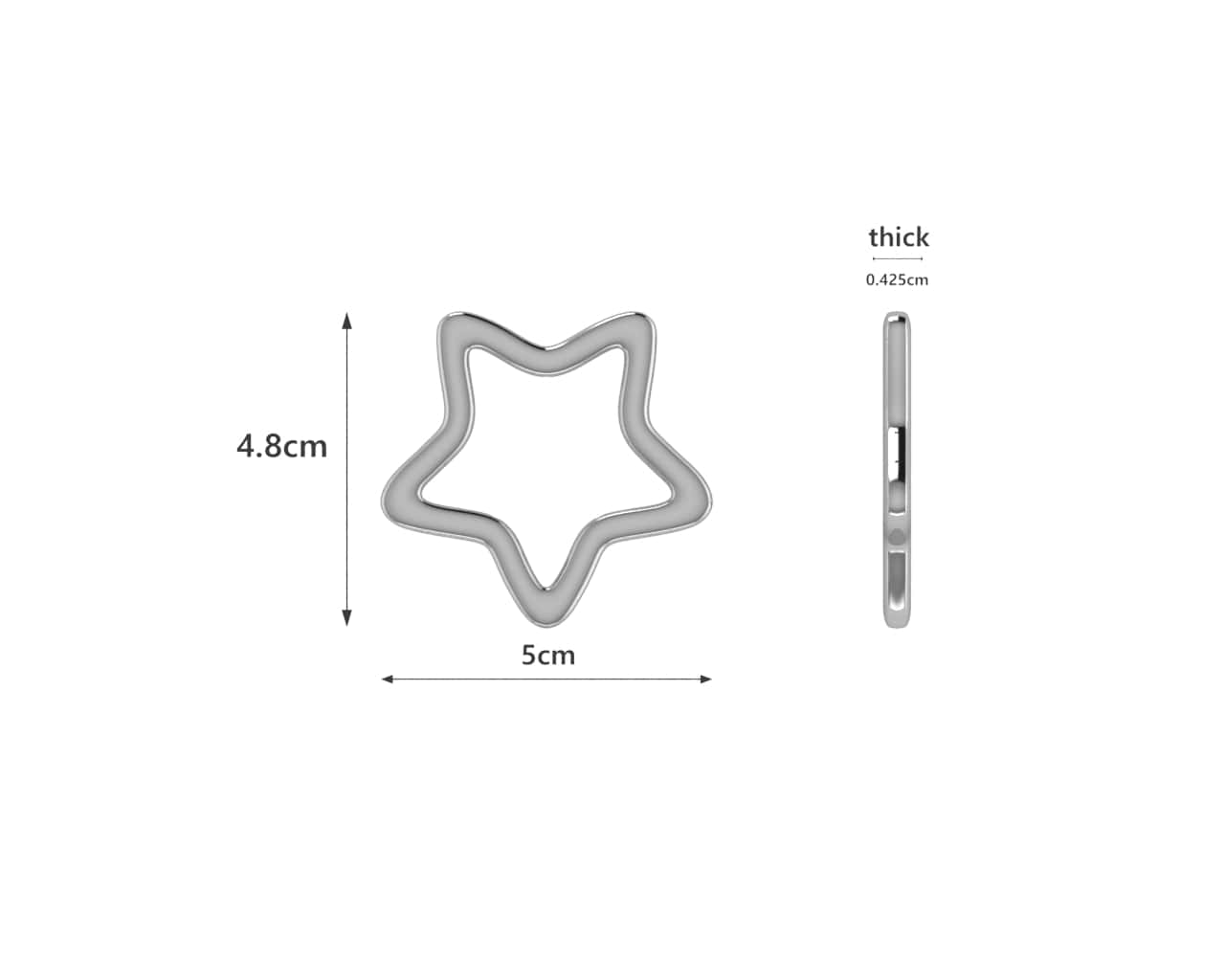 Silver Plated Star Ring Baby Rattle