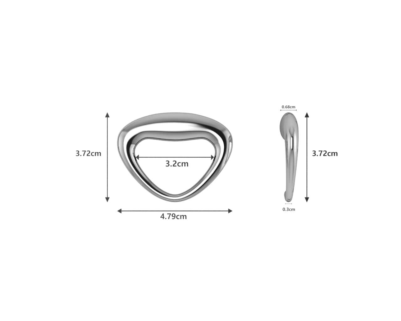 Sterling Silver Baby Rattle - Triangular