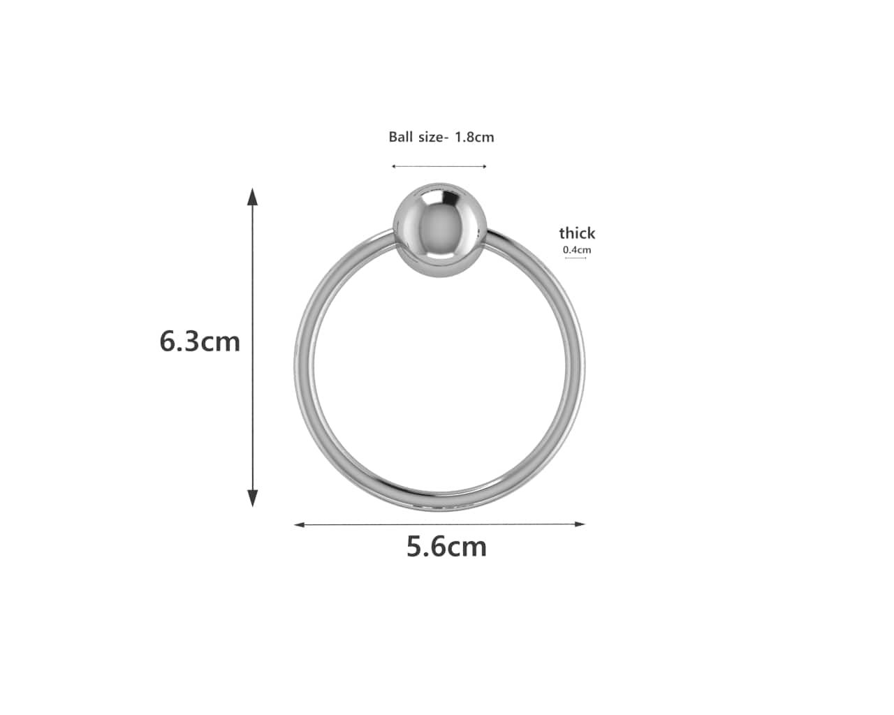 Sterling Silver Single Ring Teether Baby Rattle