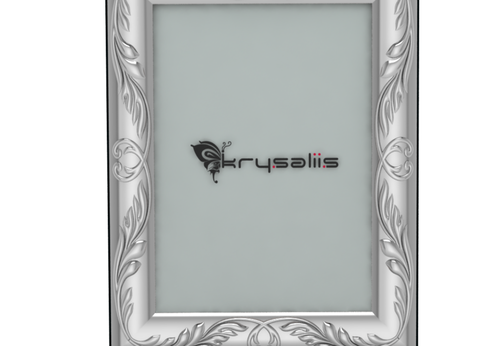 Pure Silver Rectangular Wreath Photo Frame By Krysaliis Frames