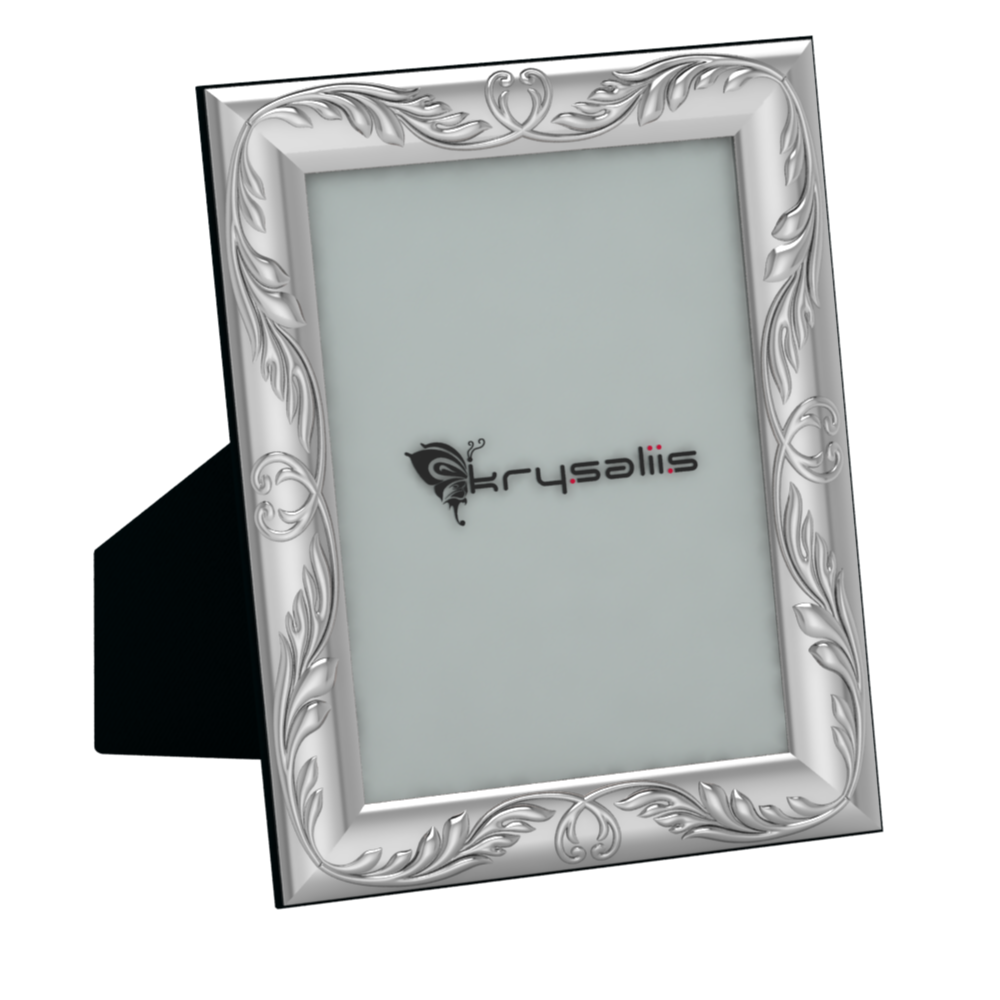 Pure Silver Rectangular Wreath Photo Frame By Krysaliis Frames