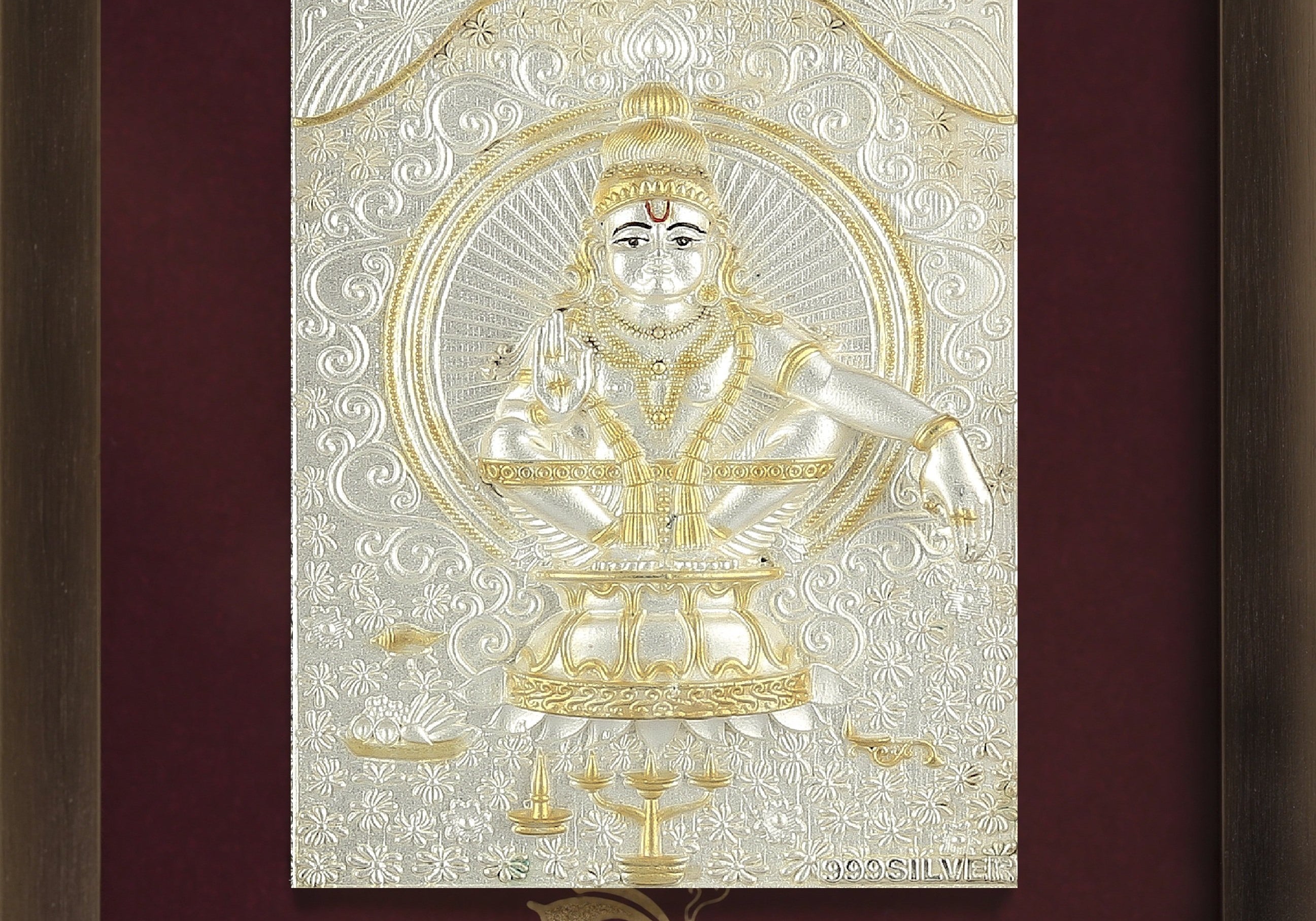 Pure Silver God Photo Frame of Ayappa Swami by Isvara