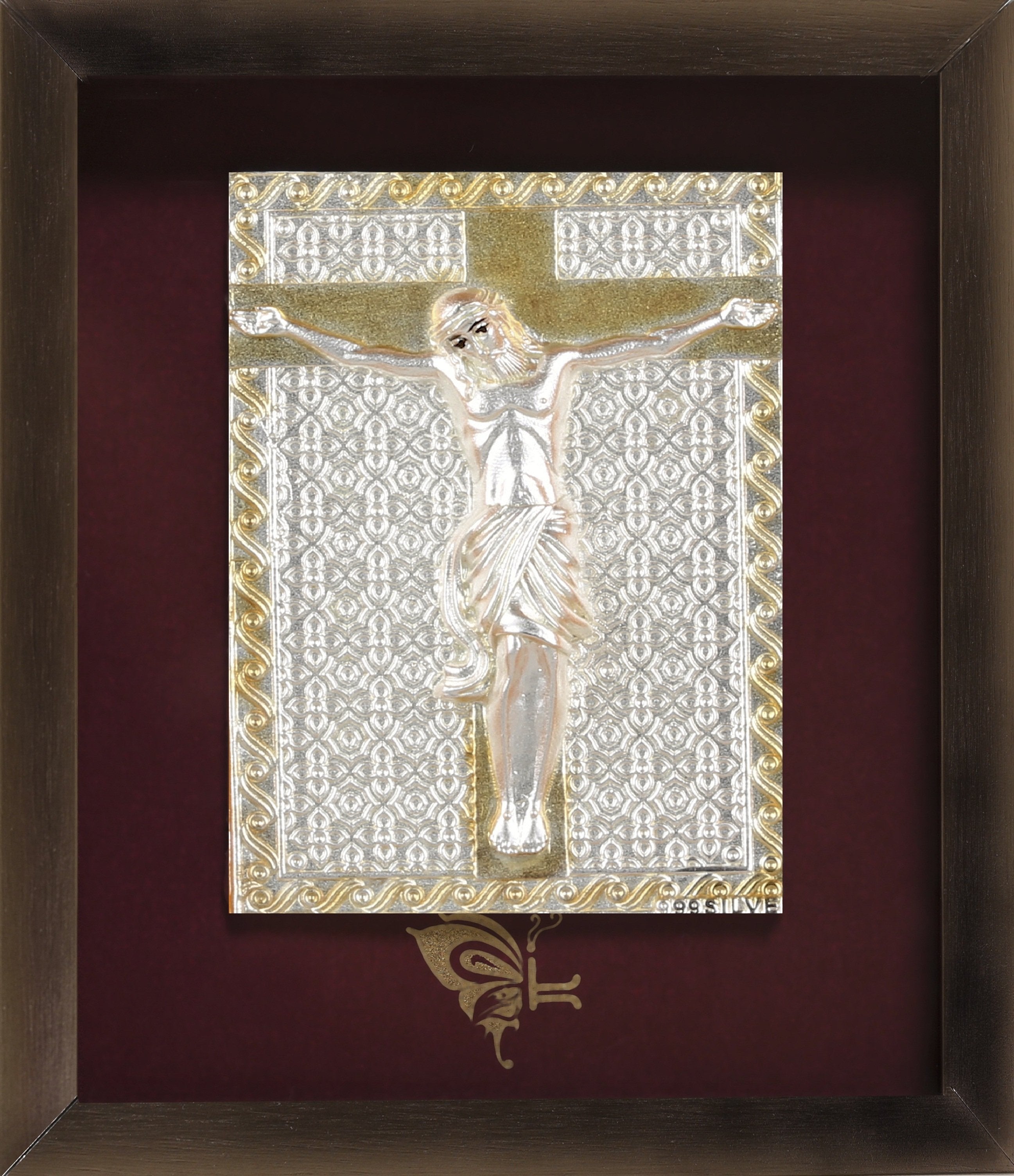 Pure Silver God Photo Frame of Jesus Christ by Isvara
