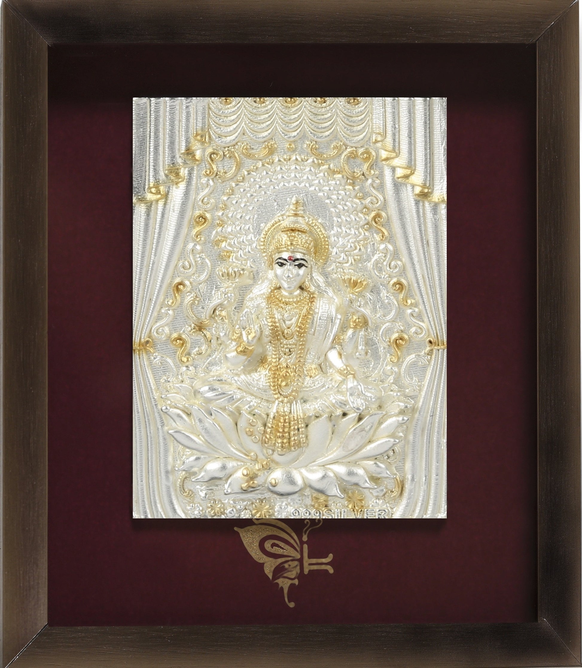 Pure Silver God Photo Frame of Goddess Lakshmi by Isvara